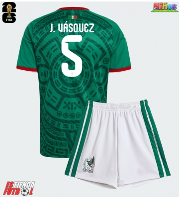 México Johan Vasquez #5 Primera Equipación Niños Mundial 2026 Manga Corta (+ Pantalones cortos)